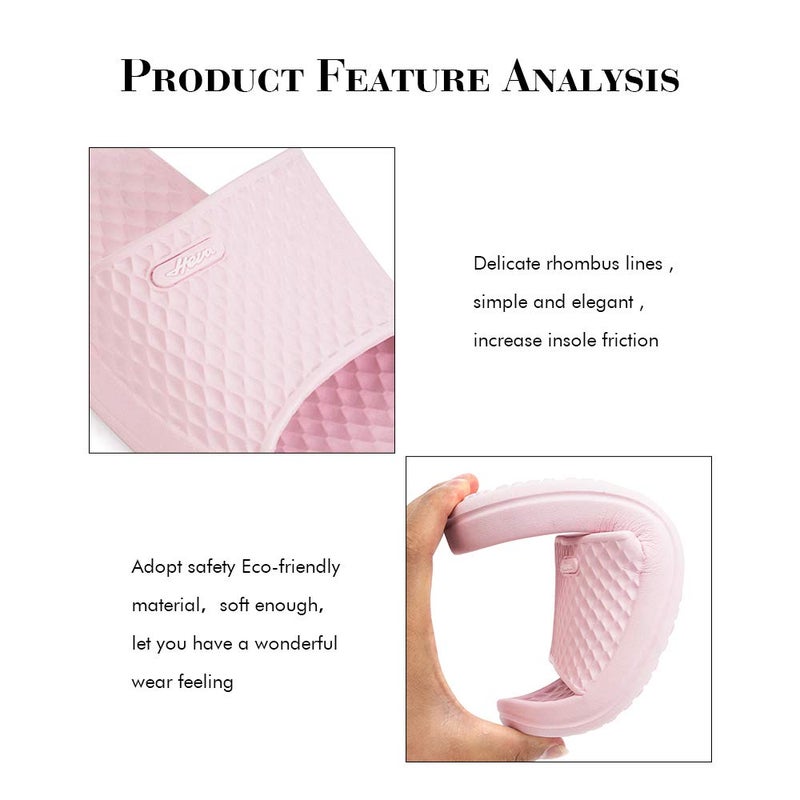 FUNKYMONKEY Womens Bathroom Shower Slippers Indoor Home Beach Non Slip Sandal (8 M US, Lt Pink) - Image 3